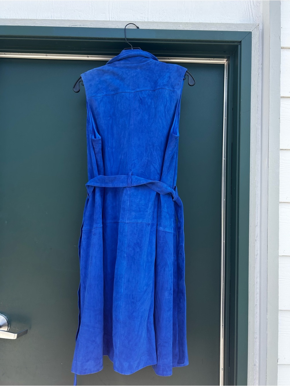 Banana Republic Cobalt Blue Sleeveless Suede Wrap Midi Dress - Picture 11 of 13